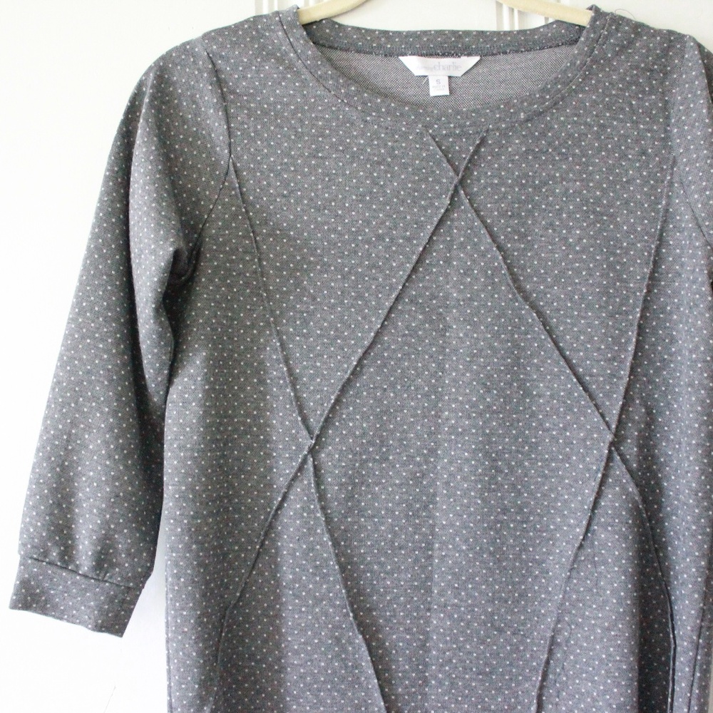 Charming Charming Grey Dotted Knit Top